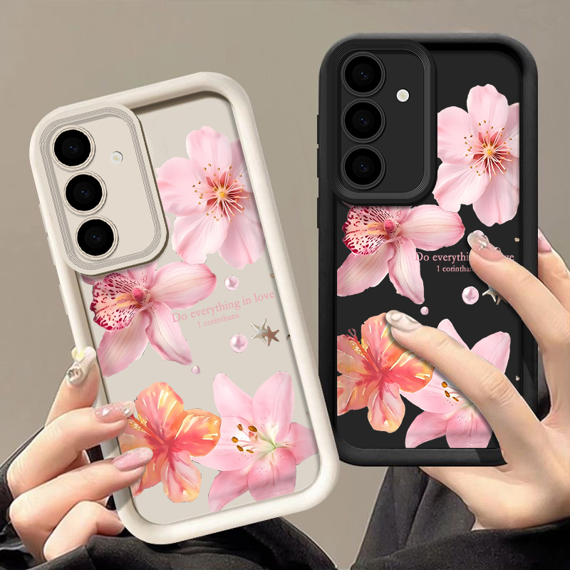 Samsung Galaxy A55 - Capa de Telefone com Flores Rosas